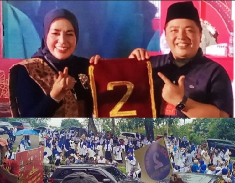 Pasangan Bundo Hj. Emiko - Irwan Disambut Antusias Ratusan Emak – Emak Saat Pengundian Nomor Urut