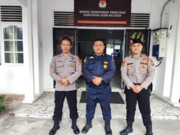 Polres Aceh Selatan Pastikan Keamanan Kantor Penyelenggara Pilkada dan Gudang Logistik KIP