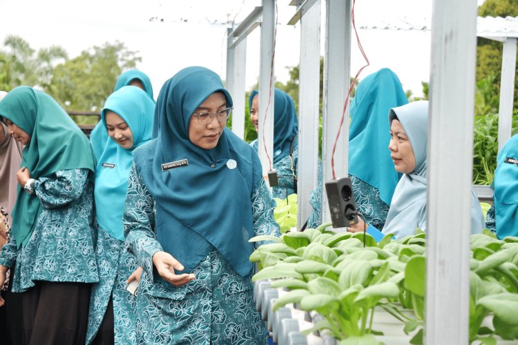 Ketua TP PKK Siak Apresiasi Panen Perdana KWT Benteng Lestari